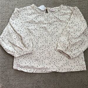 Zara Cream Blouse with Black hearts